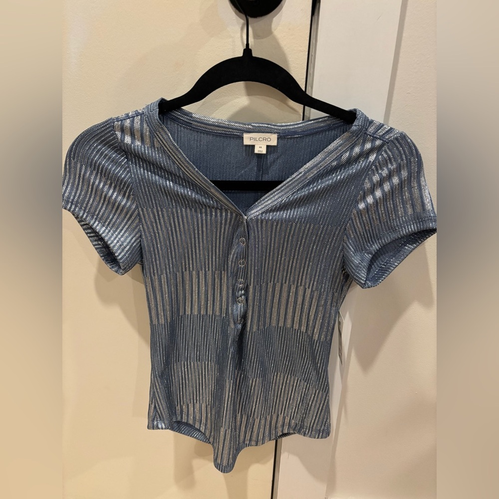 Pilcro Shiny Blue Blouse